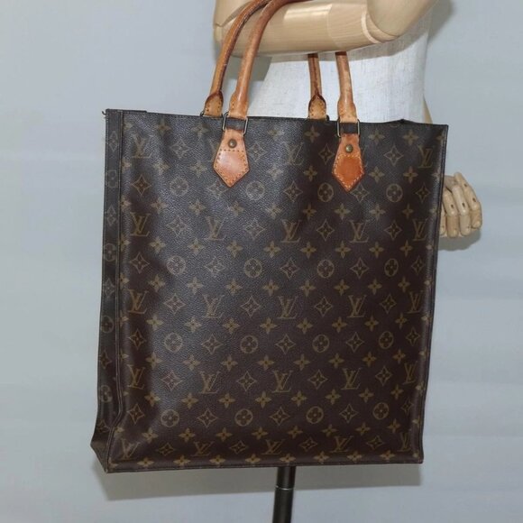 Louis Vuitton Handbags - LOUIS VUITTON Monogram Sac Plat Hand Bag M51140 LV Auth 140437